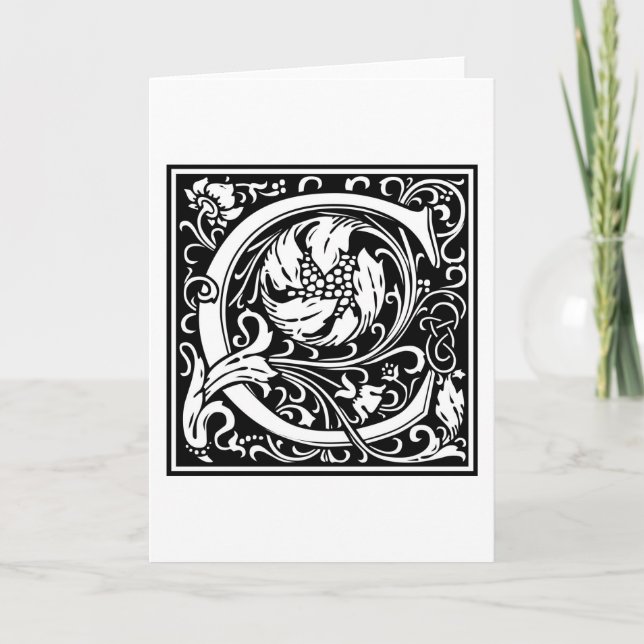 William Morris Alphabet “C” Note Card (Front)