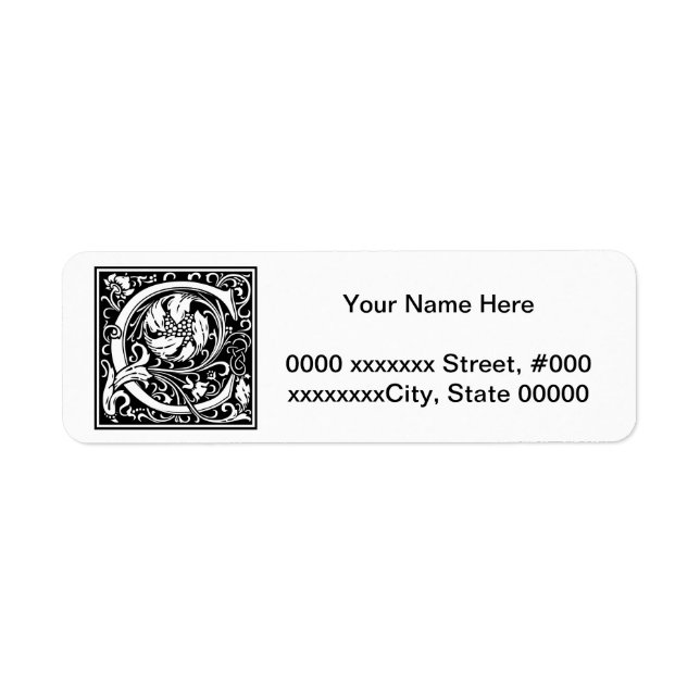 William Morris Alphabet “C” Return Address Label (Front)