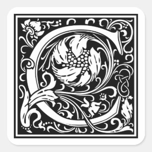 William Morris Alphabet “C” Square Sticker