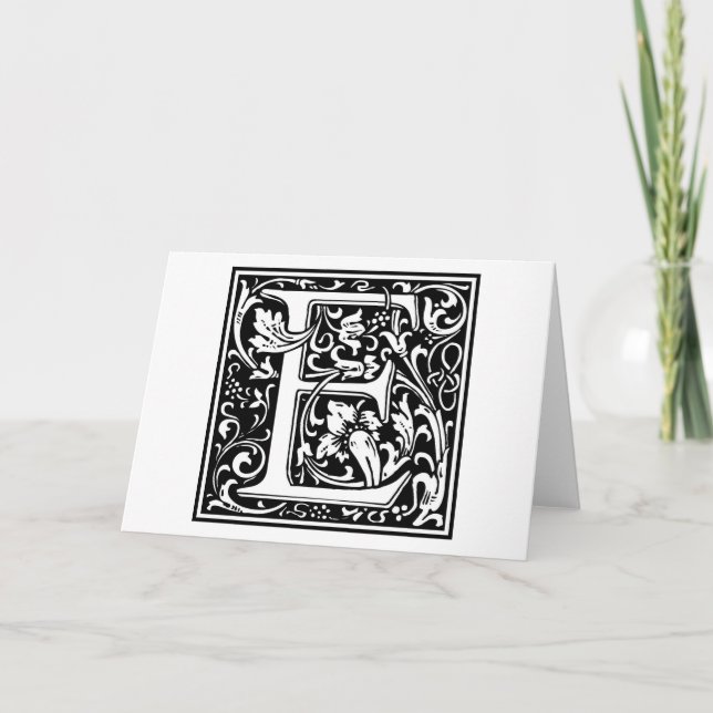 William Morris Alphabet “E” Note Card (Front)