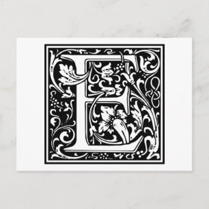 William Morris Alphabet “E” Postcard