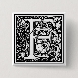 William Morris Alphabet “F” 15 Cm Square Badge