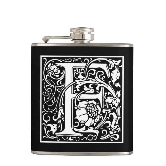 William Morris Alphabet “F” Hip Flask (Front)
