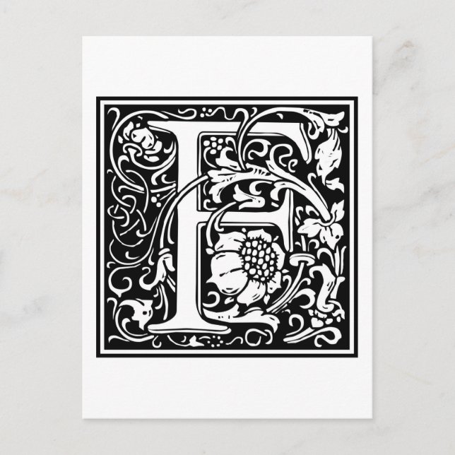 William Morris Alphabet “F” Postcard (Front)