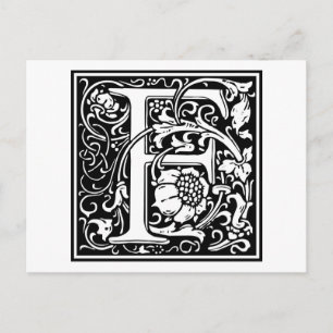 William Morris Alphabet “F” Postcard