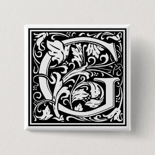 William Morris Alphabet “G” 15 Cm Square Badge
