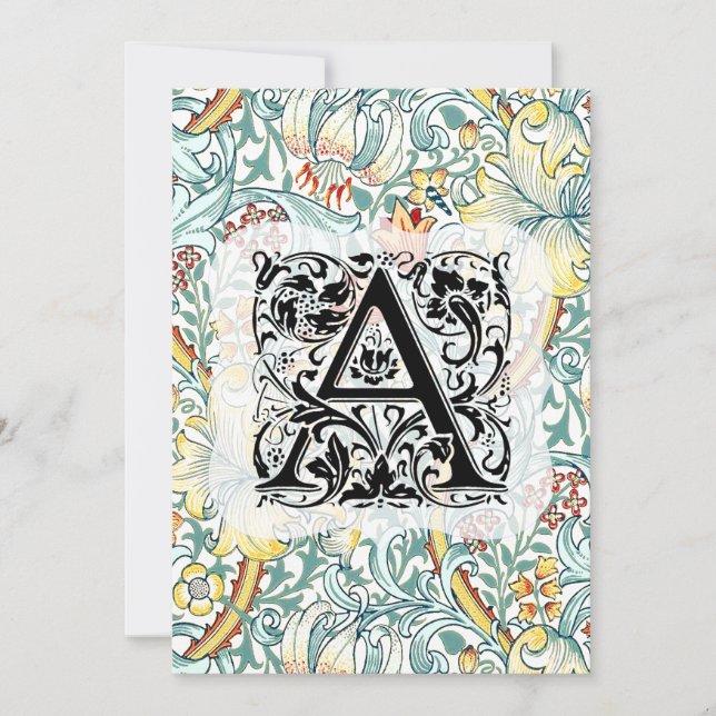 William Morris Alphabet Golden Lily  Thank You Card (Front)