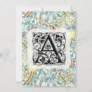 William Morris Alphabet Golden Lily  Thank You Card