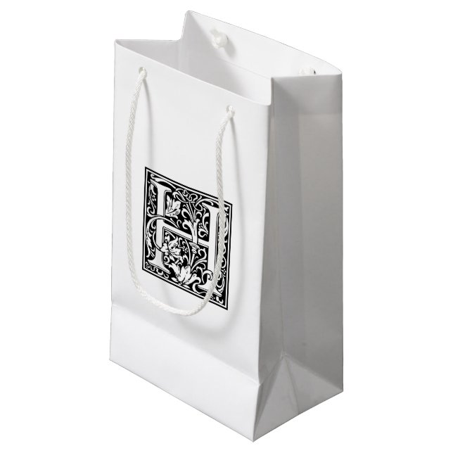 William Morris Alphabet “H” Small Gift Bag (Front Angled)