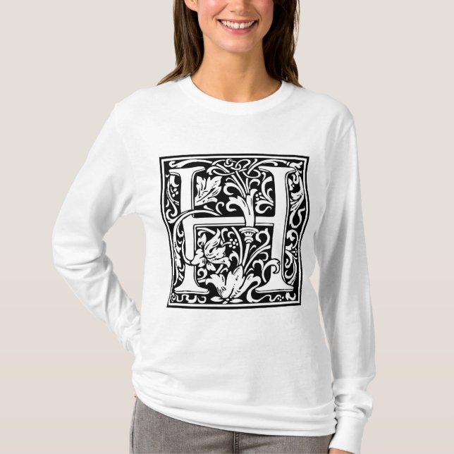 William Morris Alphabet “H” T-Shirt (Front)
