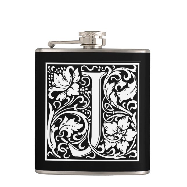 William Morris Alphabet “J” Hip Flask (Front)