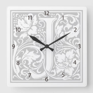William Morris Alphabet “J” Square Wall Clock