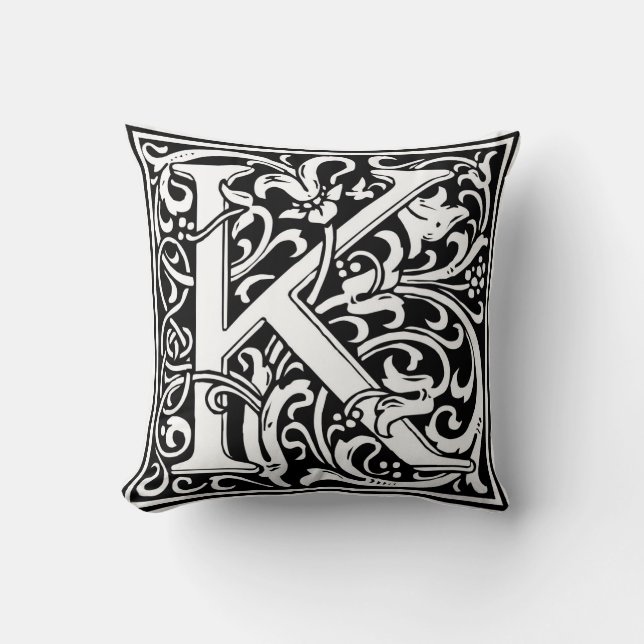 William Morris Alphabet “K” Cushion (Front)