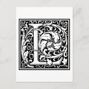 William Morris Alphabet “L” Postcard