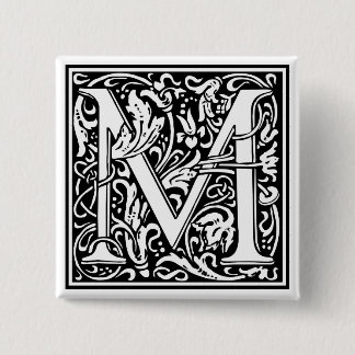 William Morris Alphabet “M” 15 Cm Square Badge