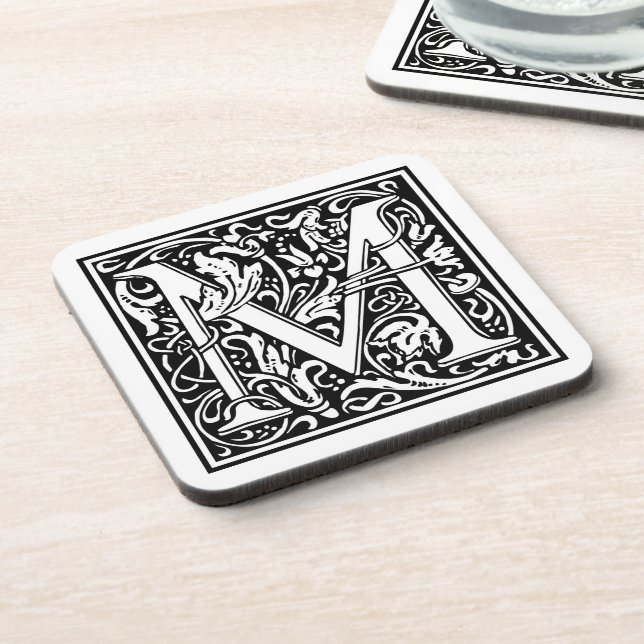 William Morris Alphabet “M” Coaster (Left Side)