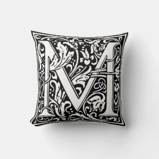 William Morris Alphabet “M” Cushion
