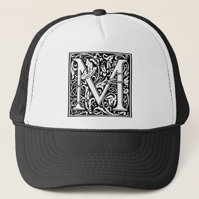 William Morris Alphabet “M” Trucker Hat (Front)