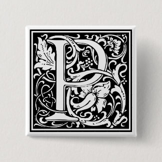 William Morris Alphabet “P” 15 Cm Square Badge