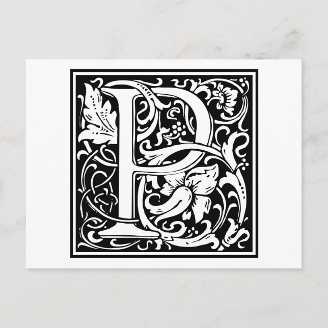 William Morris Alphabet “P” Postcard (Front)