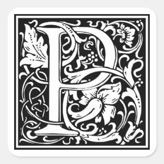 William Morris Alphabet “P” Square Sticker