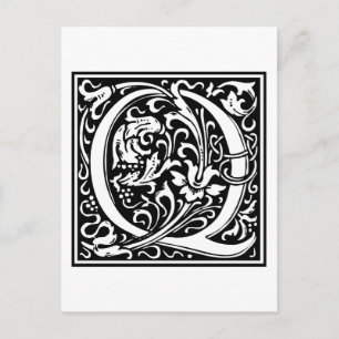 William Morris Alphabet “Q” Postcard