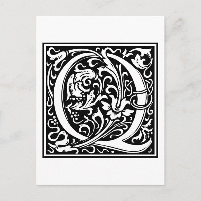 William Morris Alphabet “Q” Postcard (Front)