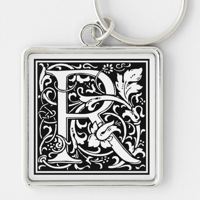 William Morris Alphabet “R” Key Ring (Front)