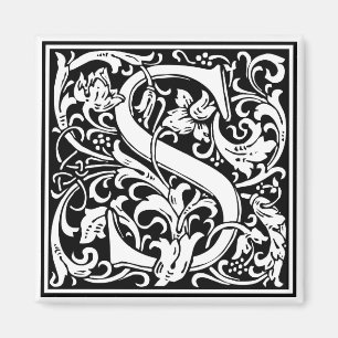 William Morris Alphabet “S” Magnet