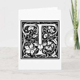William Morris Alphabet "T" Note Card