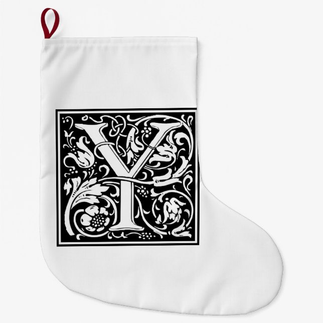 William Morris Alphabet “Y” Large Christmas Stocking (Front)