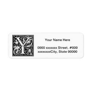 William Morris Alphabet “Y” Return Address Label