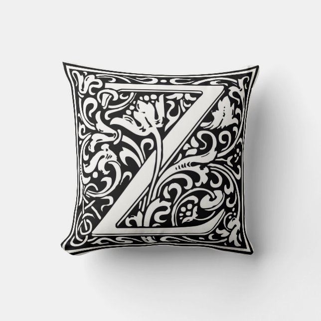 William Morris Alphabet “Z” Cushion (Front)