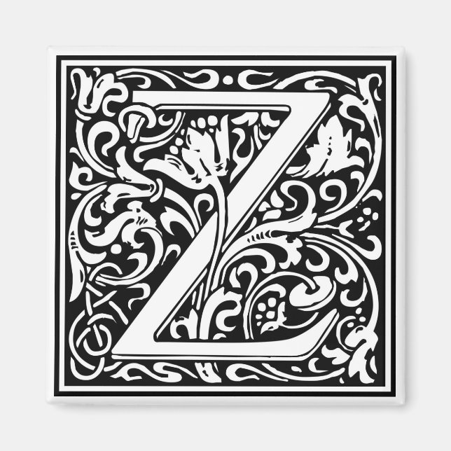 William Morris Alphabet “Z” Magnet (Front)