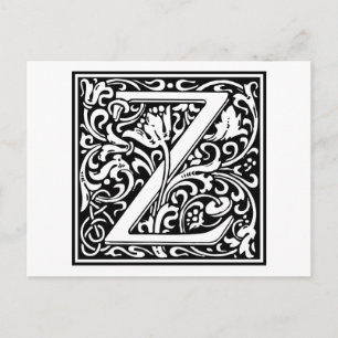 William Morris Alphabet “Z” Postcard