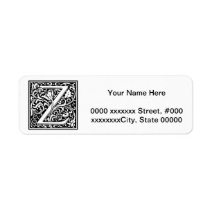 William Morris Alphabet “Z” Return Address Label