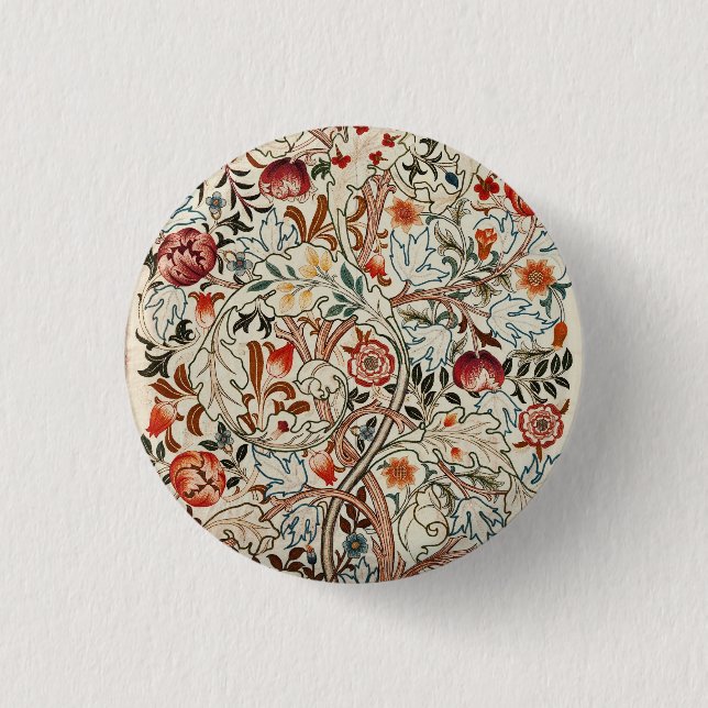 William Morris Ancanthus Portiere Design 3 Cm Round Badge (Front)
