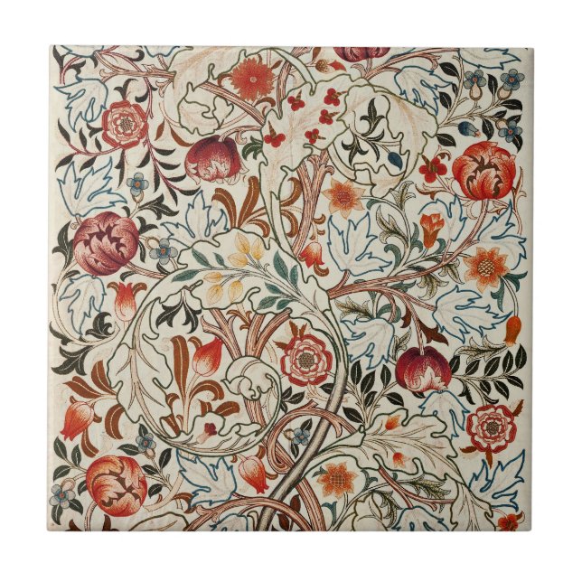 William Morris Ancanthus Portiere Design Ceramic Tile (Front)