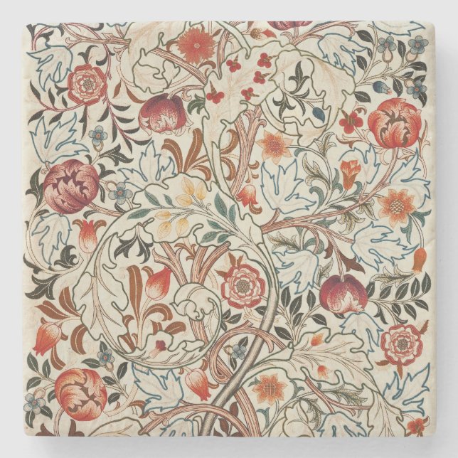 William Morris Ancanthus Portiere Design Stone Coaster (Front)