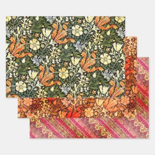 William Morris and Agra in red Wrapping Paper Sheet