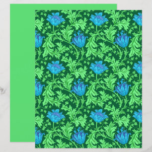 William Morris Anemone, Emerald Green and Blue