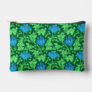 William Morris Anemone, Emerald Green and Blue Accessory Pouch