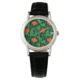 William Morris Anemone, Orange, Green and Black Watch