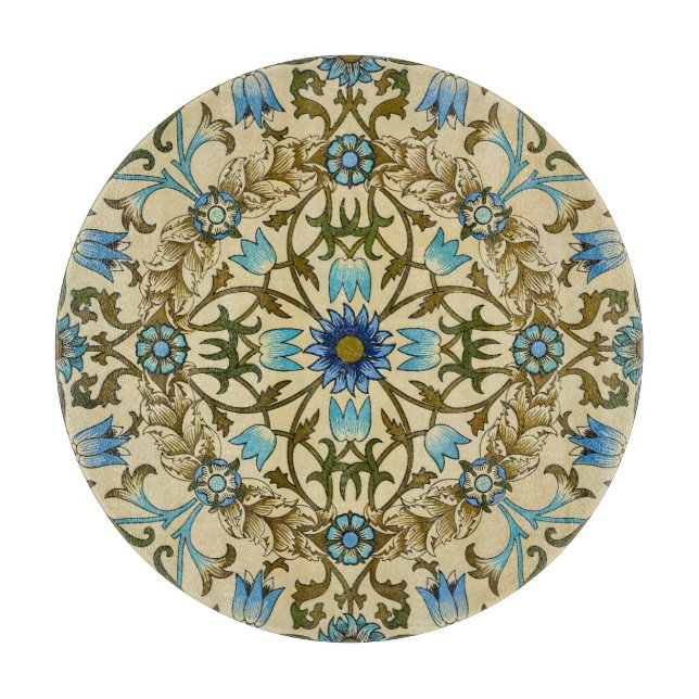 William Morris Antique 1873 Vine & Floral Pattern Cutting Board (Front)