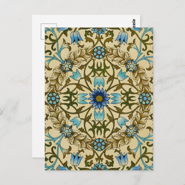 William Morris Antique 1873 Vine & Floral Pattern Postcard (Front/Back)