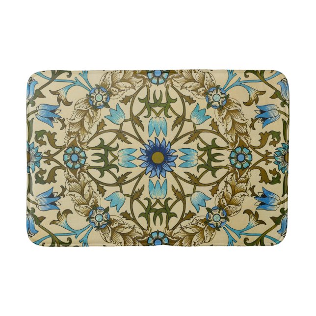 William Morris- Antique 1873 Vine & Flower Pattern Bath Mat (Front)