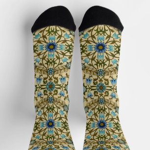 William Morris- Antique 1873 Vine & Flower Pattern Socks
