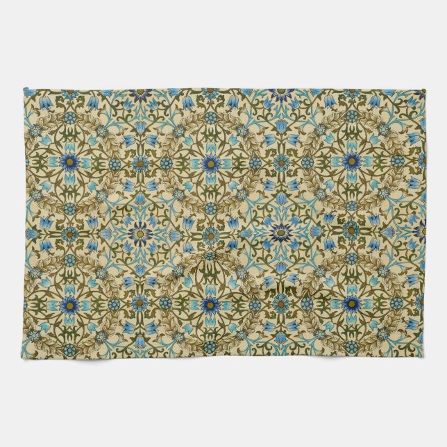 William Morris- Antique 1873 Vine & Flower Pattern Tea Towel (Horizontal)