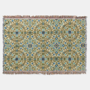 William Morris- Antique 1873 Vine & Flower Pattern Throw Blanket