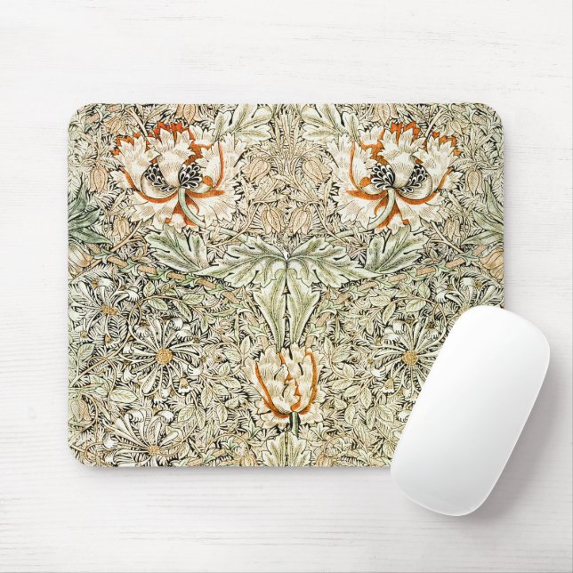 William Morris Antique Honeysuckle Floral Classic Mouse Pad (With Mouse)